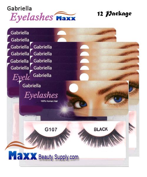 12 Package - Gabriella Eyelashes Strip 100% Human Hair - G107